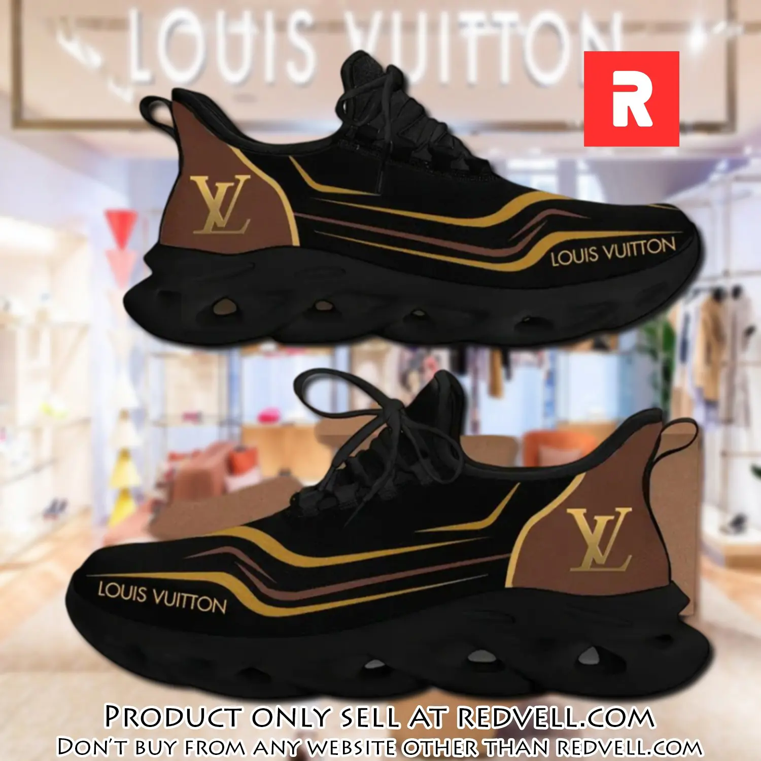 Louis vuitton yellow logo black premium max soul shoes luxury brand gifts for men women rv4511004